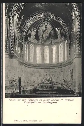 AK Berg /Starnberger See, Inneres der zum Andenken an König Ludwig II. erbauten Votivkapelle