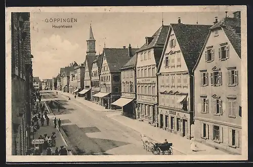 AK Göppingen, Hauptstrasse aus der Vogelschau