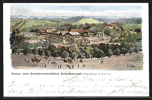 Künstler-AK Freudenstadt, Das Schwarzwaldhotel