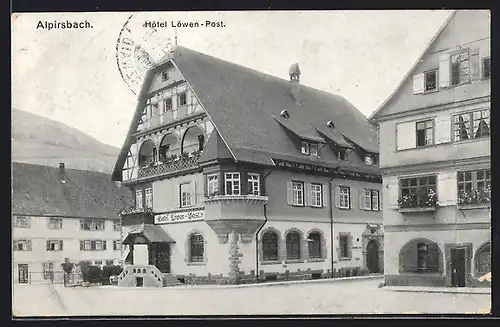AK Alpirsbach, Partie am Hotel Löwen-Post