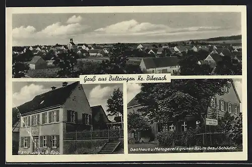 AK Baltringen, Handlung v. B. Epp, Gasthaus & Metzgerei z. grünen Baum