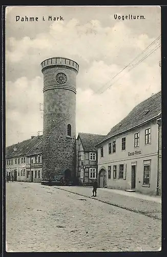 AK Dahme i. Mark, Hauptstrasse mit Vogelturm