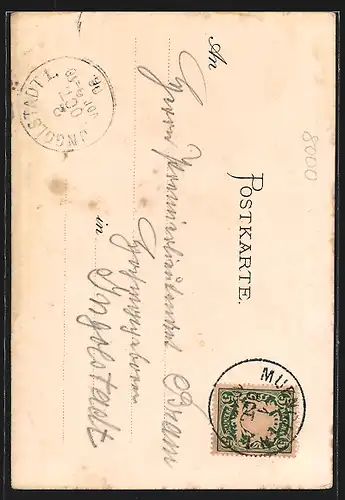 Lithographie München, Prinz-Regenten-Brücke