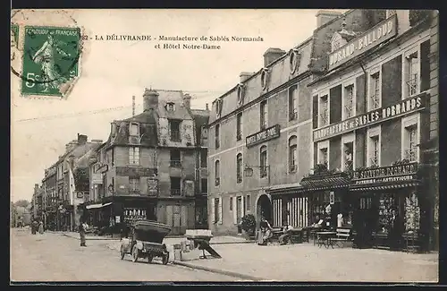 AK La Délivrande, Manufacture de Sables Normands et Hotel Notre-Dame