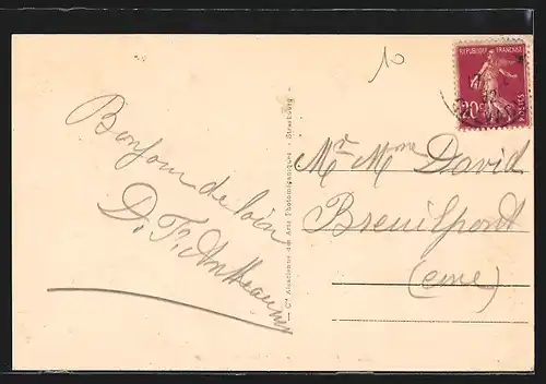 AK Langrune-sur-Mer, Rue de l`Est mit Passantin