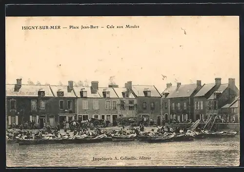 AK Isigny-sur-Mer, Place Jean-Bart, Cale aux Moules