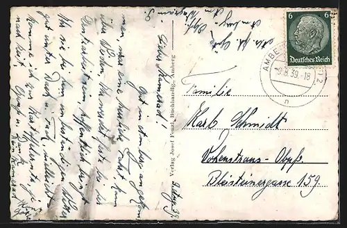 AK Amberg /Bay. Ostmark, Ortsansicht mit Kirche