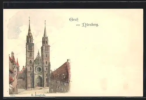 AK Nürnberg, An der St. Lorenzkirche