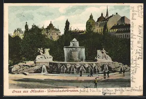 AK München, Wittelsbacherbrunnen