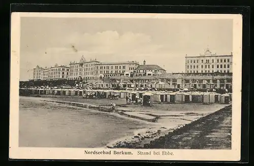 AK Borkum, Strand bei Ebbe