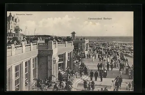 AK Borkum, Ortspartie mit Strandvilla Hawich