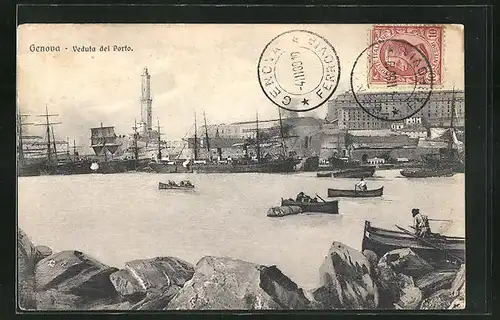 AK Genova, Veduta del porto, Hafen