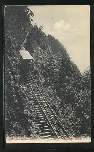 AK Bürgenstockbahn auf dem Weg in das Tal