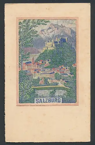 Seiden-AK Salzburg, Panoramablick auf die Stadt