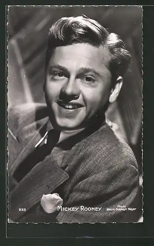 AK Schauspieler Mickey Rooney mit lächelndem Gesicht