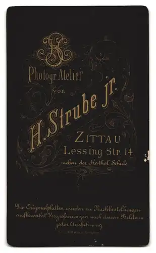 Fotografie H. Strube jr., Zittau, Portrait junge Dame in modischer Kleidung