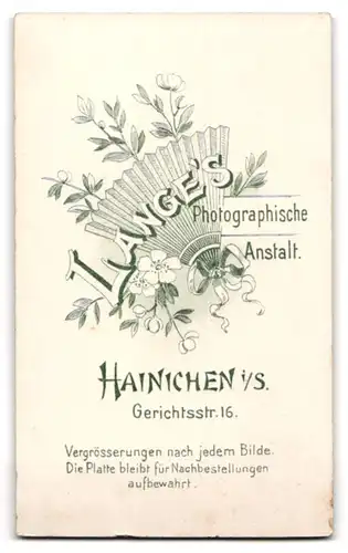 Fotografie Paul Lange, Hainichen i / S., Portrait junge Dame mit Hochsteckfrisur