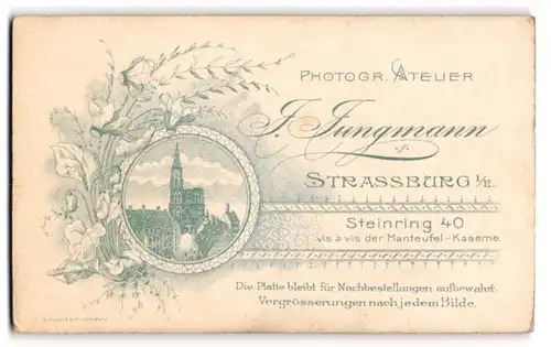 Fotografie J. Jungmann, Strassburg i/E, Ansicht Strassburg, Panorama, vorderseitig Portrait