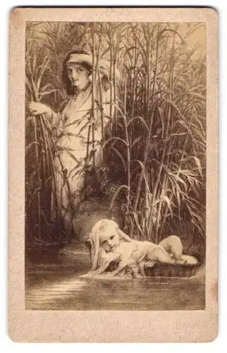 Fotografie Gemälde Die Auffingung Moses nach DeLaroche