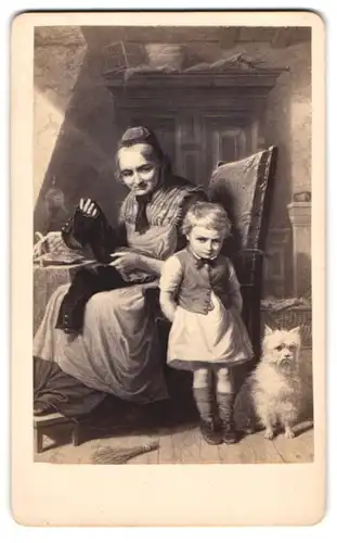 Fotografie Die zerrissene Hose, nach Gemälde von H. Kretzschmer