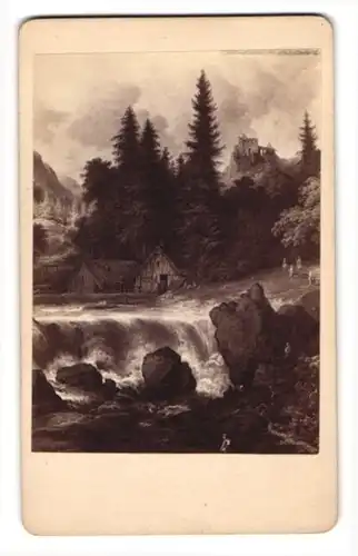 Fotografie Der Wasserfall, nach Gemälde von Everdingen