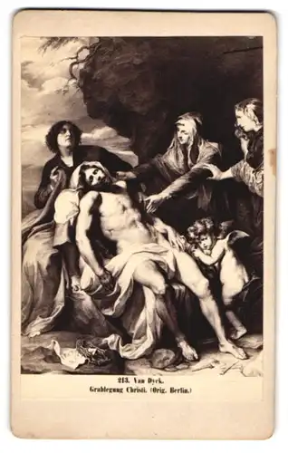 Fotografie Grablegung Christi, nach Gemälde von A. van Dyck
