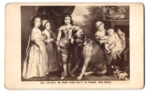 Fotografie Photogr. Gesellschaft, Berlin, Die Kinder König Karl I. von England, nach Gemälde von van Dyck