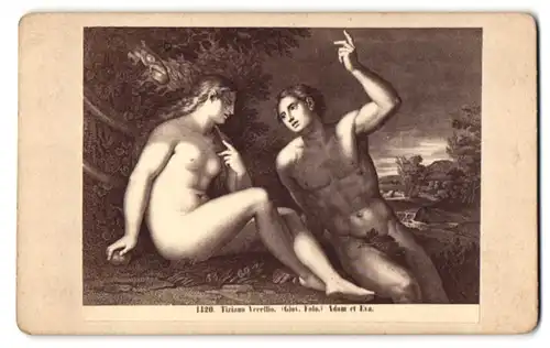 Fotografie Adam & Eva, nach Gemälde von Tizian