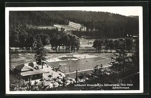 AK Sitzendorf i. Schwarzatal, Blick auf das Schwimmbad