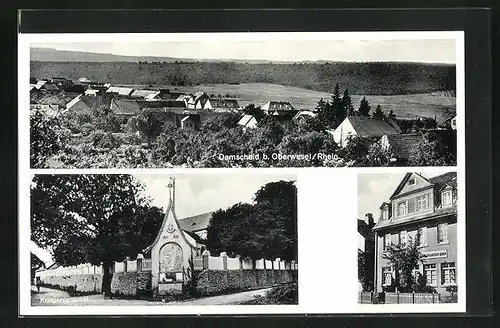 AK Damscheid, Gasthaus Stahl und Kriegerdenkmal