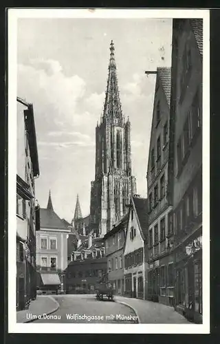 AK Ulm a. Donau, Walfischgasse mit Münster