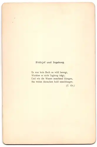 Fotografie Friedr. Bruckmann, München, Frithjof und Ingeborg, nach Gemälde von Knut Ekwall, Tegnér`s Frithjof-Sage