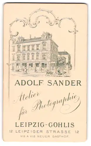 Fotografie Adolf Sander, Leipzig, Ansicht Leipzig-Gohlis, Foto-Atelier & Geschäftshaus Leipziger Strasse 12