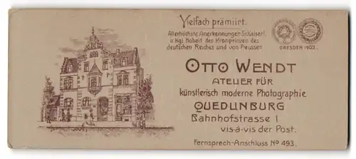 Fotografie Otto Wendt, Quedlinburg, Ansicht Quedlinburg, Foto-Geschäftshaus Bahnhofstrasse 1