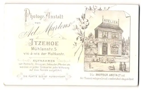 Fotografie Ad. Martens, Itzehoe, Ansicht Itzehoe, Foto-Atelier Mühlenstr. 5