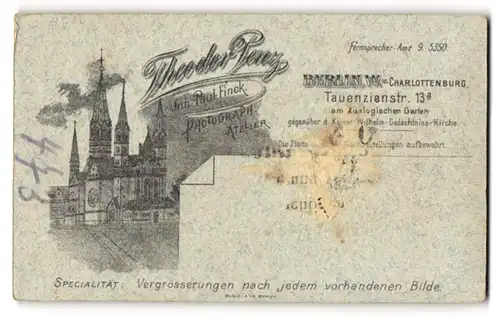 Fotografie Theodor Penz, Berlin-Charlottenburg, Ansicht Berlin-Charlottenburg, Kaiser Wilhelm Gedächtniskirche