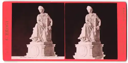 Stereo-Fotografie G. Brogi, Firenze, Ansicht Pisa, Campo Santo, Monumento a Salvagnoli