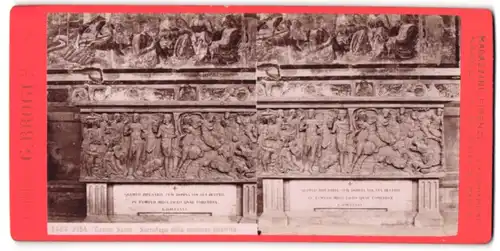 Stereo-Fotografie G. Brogi, Firenze, Ansicht Pisa, Campo Santo, Sarcofago della Contessa Beatrice