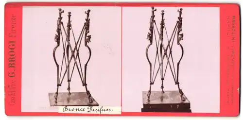 Stereo-Fotografie G. Brogi, Firenze, Ansicht Torino, Dreifuss aus Bronze