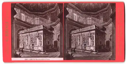 Stereo-Fotografie G. Brogi, Firenze, Ansicht Loreto, Recinto della S. Casa