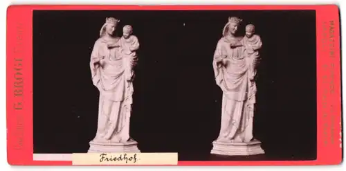 Stereo-Fotografie G. Brogi, Firenze, Ansicht Pisa, Statue auf dem Friedhof