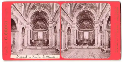 Stereo-Fotografie G. Brogi, Firenze, Ansicht Neapel, Chiesa S. Martin