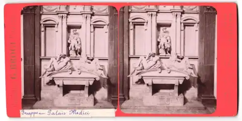 Stereo-Fotografie G. Brogi, Firenze, Ansicht Florenz, Palazzo Medici Riccardi