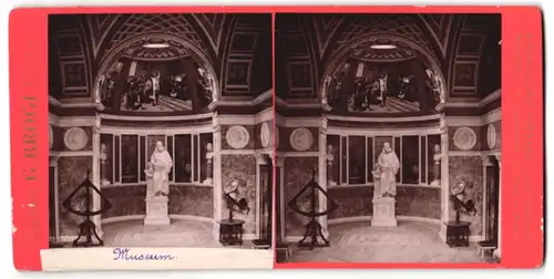 Stereo-Fotografie G. Brogi, Firenze, Ansicht Florenz, Museum Uffizien