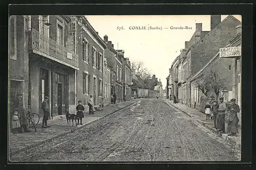 AK Conlie, Grande-Rue, Strassenpartie im Ortskern