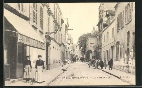 AK Grand Montrouge, La Grande Rue, Strasse im Zentrum