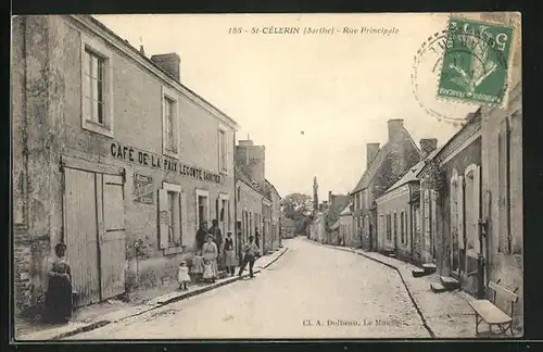 AK St-Célerin, Cafe de la Paix Lecomte Sabotier, Rue Principale