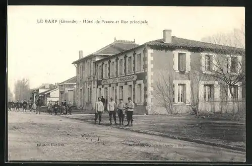 AK Le Barp, Hôtel de France et Rue principale