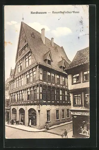 AK Nordhausen, Ortspartie mit Rosenthal`sches Haus