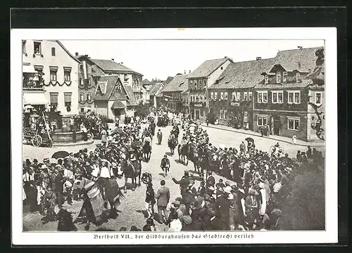 AK Hildburghausen, Markt, Fest, Berthold VII.